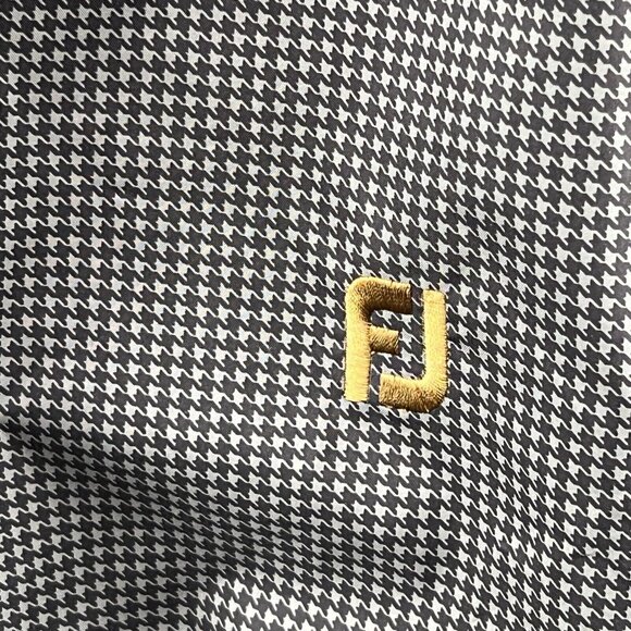 Dryjoys By Foot Joy Golf Vest Mens Large Black Houndstooth 1/4 Zip - Picture 3 of 9